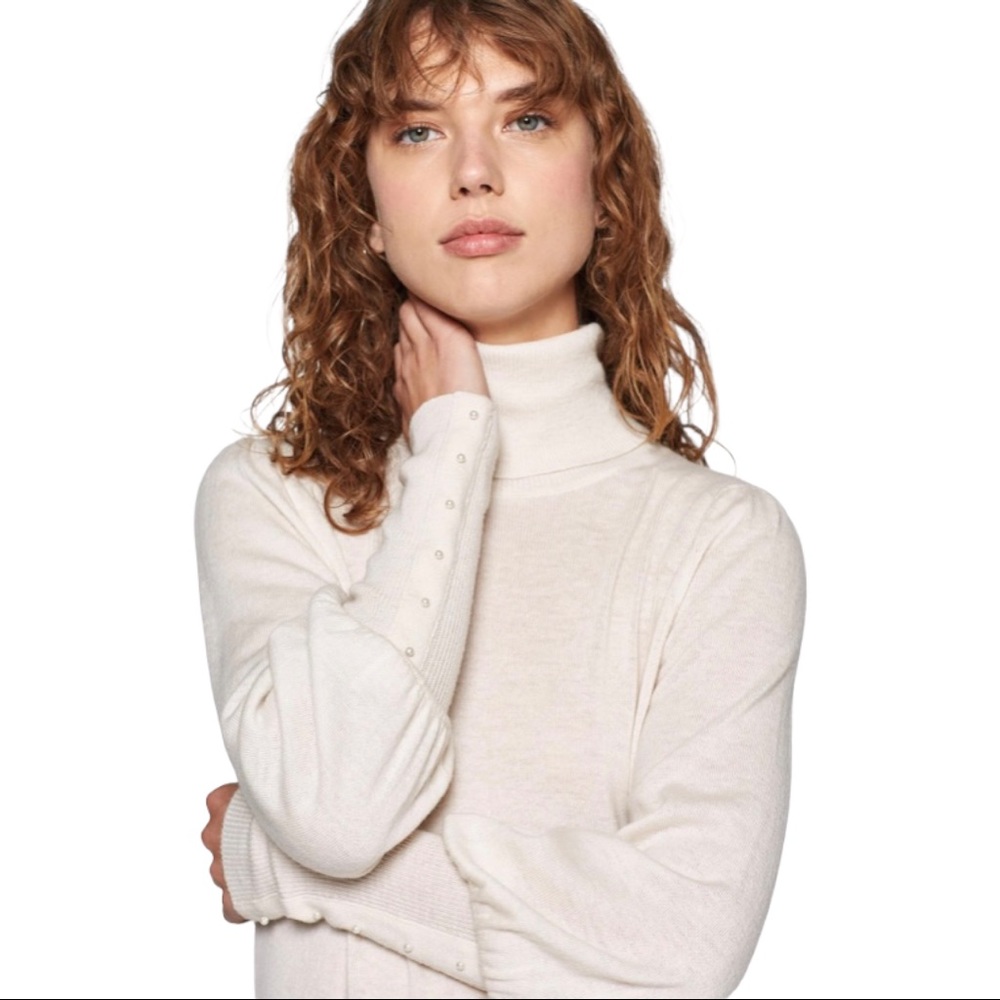Joie x Revolve Turtleneck Shialy Top Sweater Wool Cashmere White - Picture 13 of 13